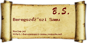 Beregszászi Samu névjegykártya